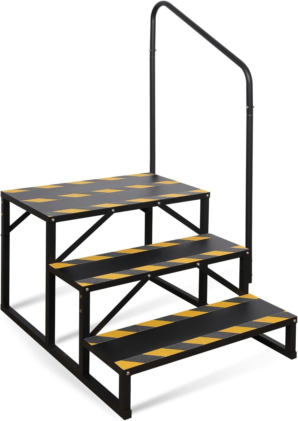 Portable Stairs - Three Step Hot Tub Stairs with Caution Stripes