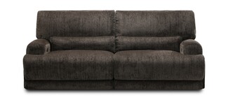 Power Reclining Sofa: Textured with Integrated Lumbar Pillows