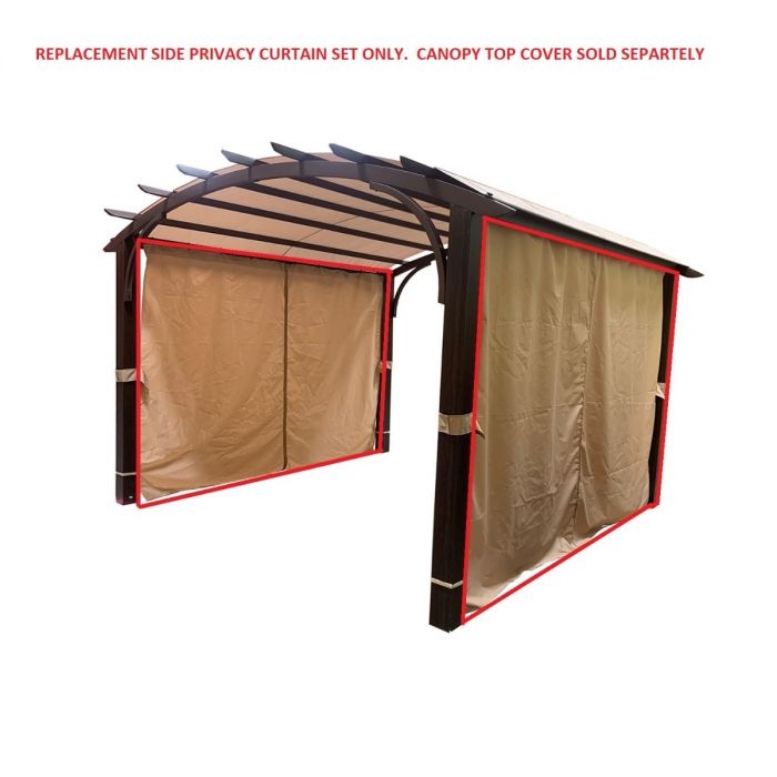 Privacy Curtains Arched Frame Fit Beige Gazebo Shield