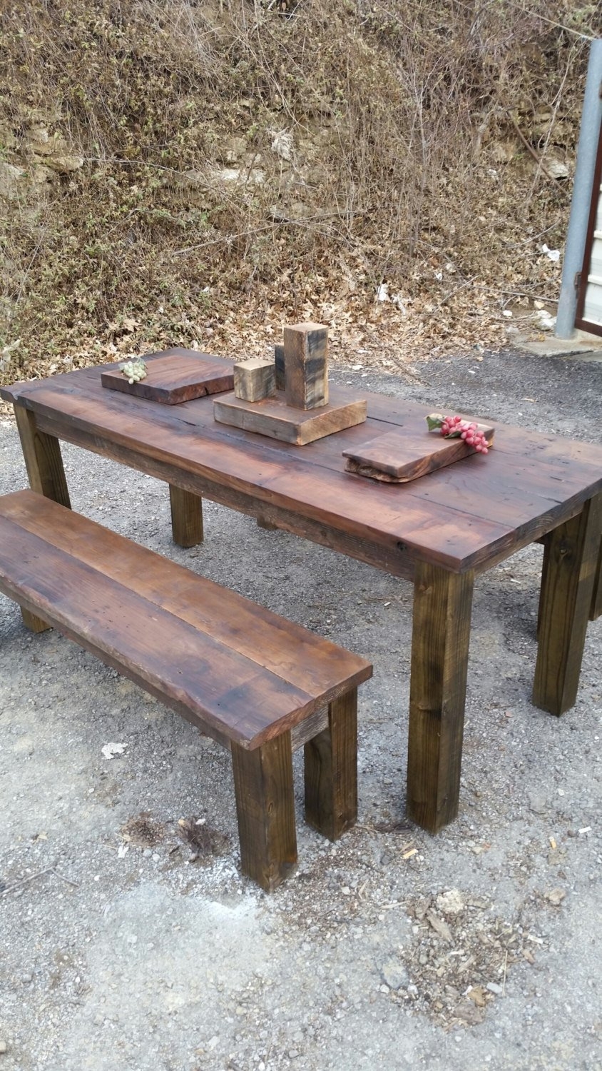 Pub Table Set featuring Block Legs and Dark Walnut Top
