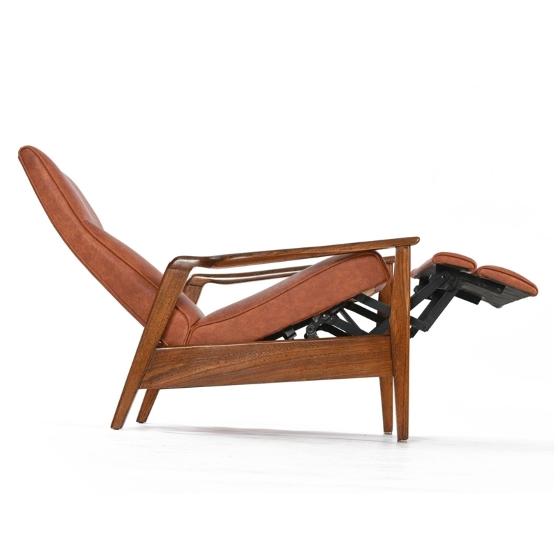 Recliner Chair featuring Sculptural Arms and Footrest