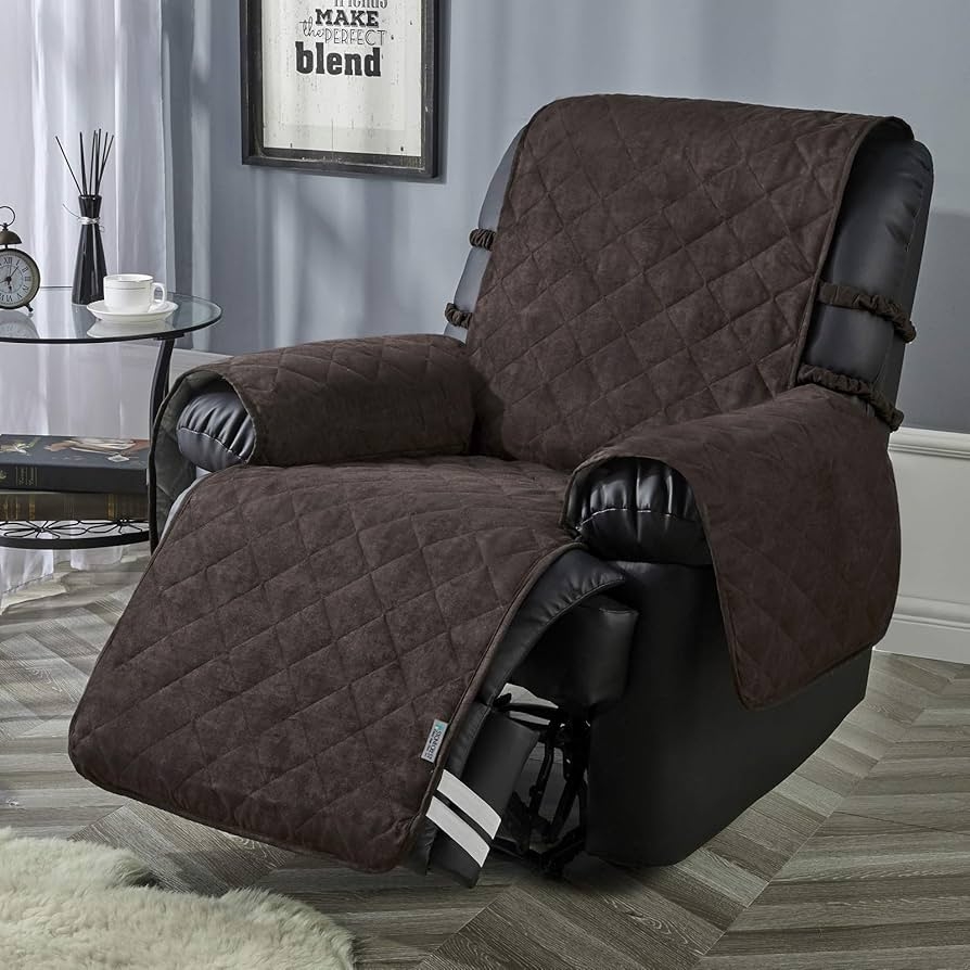 Recliner Cover: Chocolate Diamond Quilted Footrest