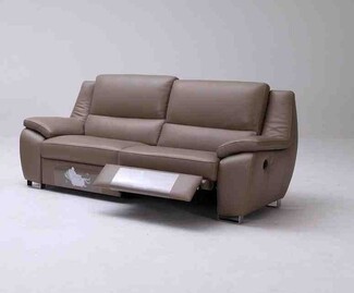 Recliner Sofa: Taupe Leather Like Footrest Protector