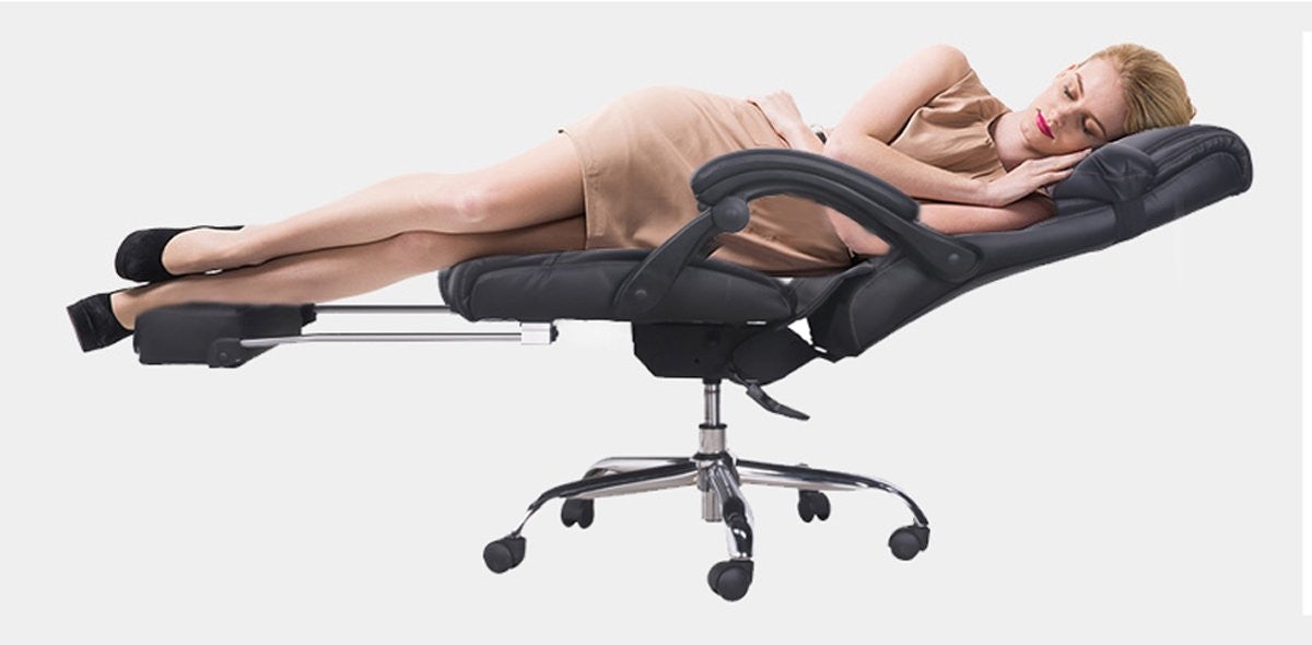 Reclining Office Chair Full Recline Executive Chair With Footrest