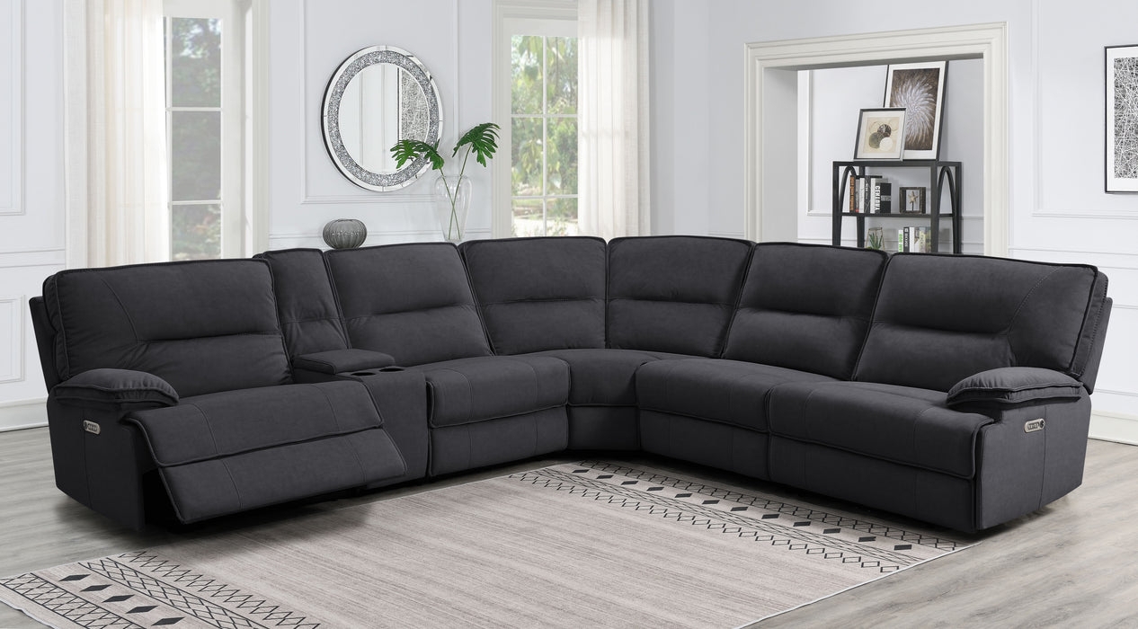 Reclining Sectional Power Recliner and Charcoal Grey Seating