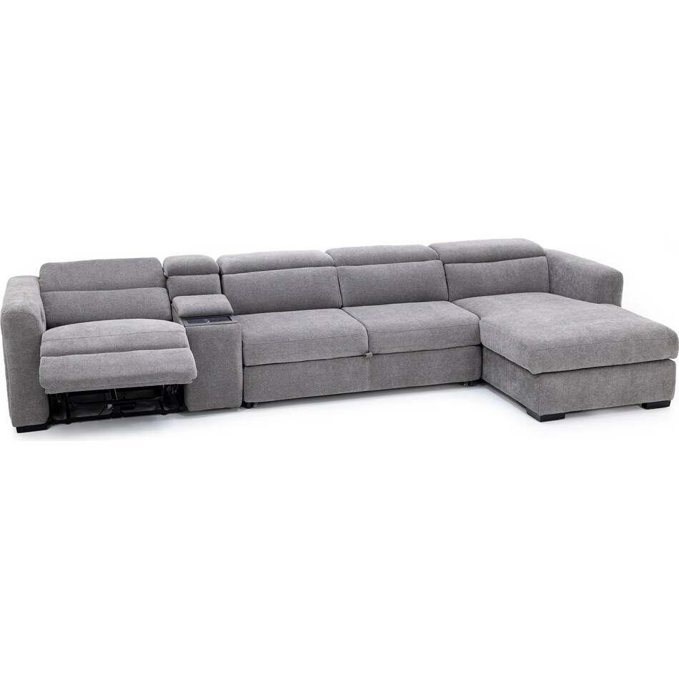 Reclining Sectional Pull Out Sleeper and Grey Multi Functional
