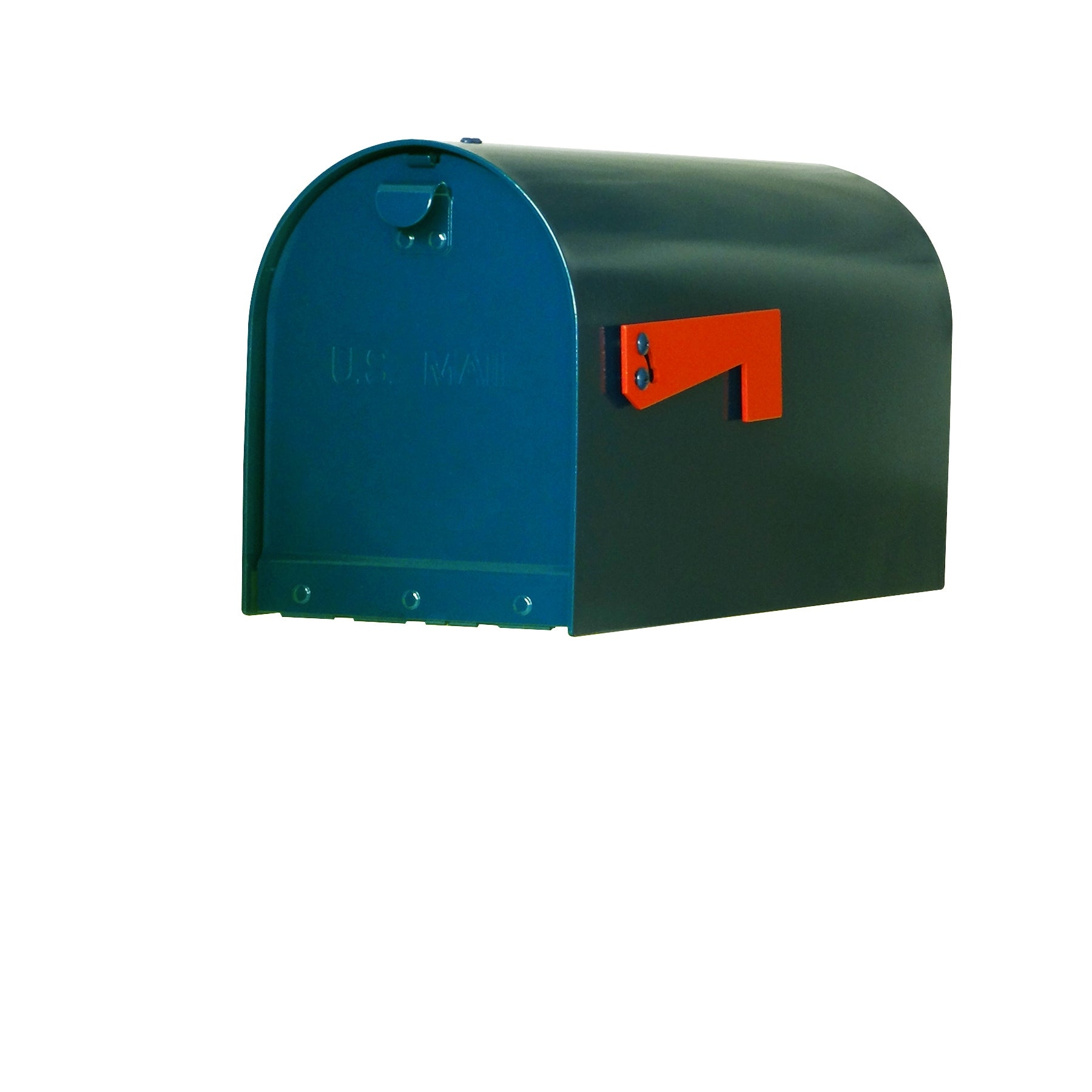Residential Mailbox Teal And Orange Contrast Dome