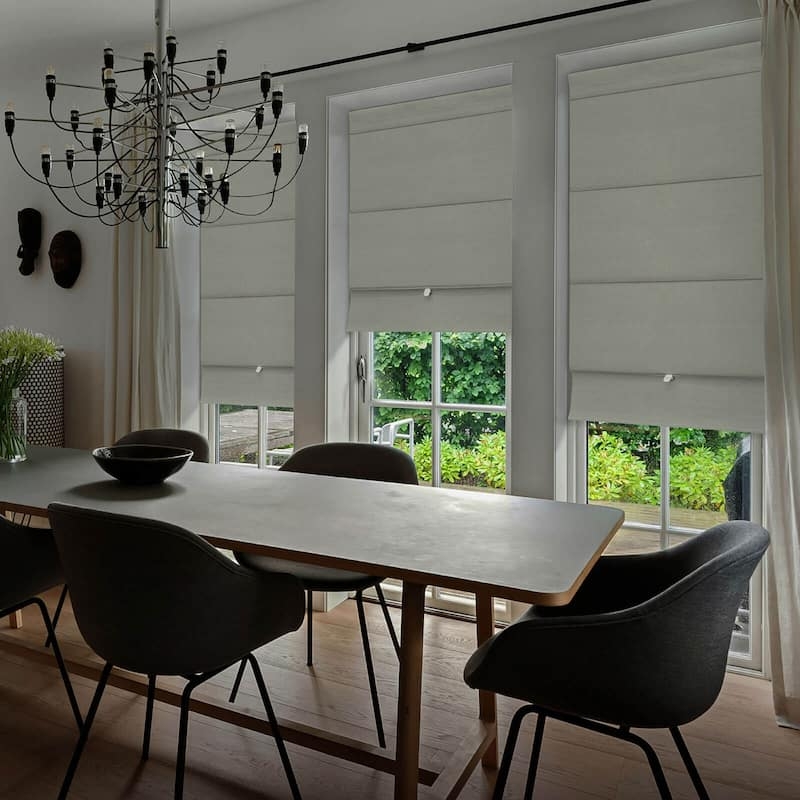 Roman Shade in Gainsboro Gray with Modern Magnetic Folds