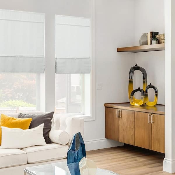 Roman Shade with Runway Grey Magnetic Closure and Cordless Lift