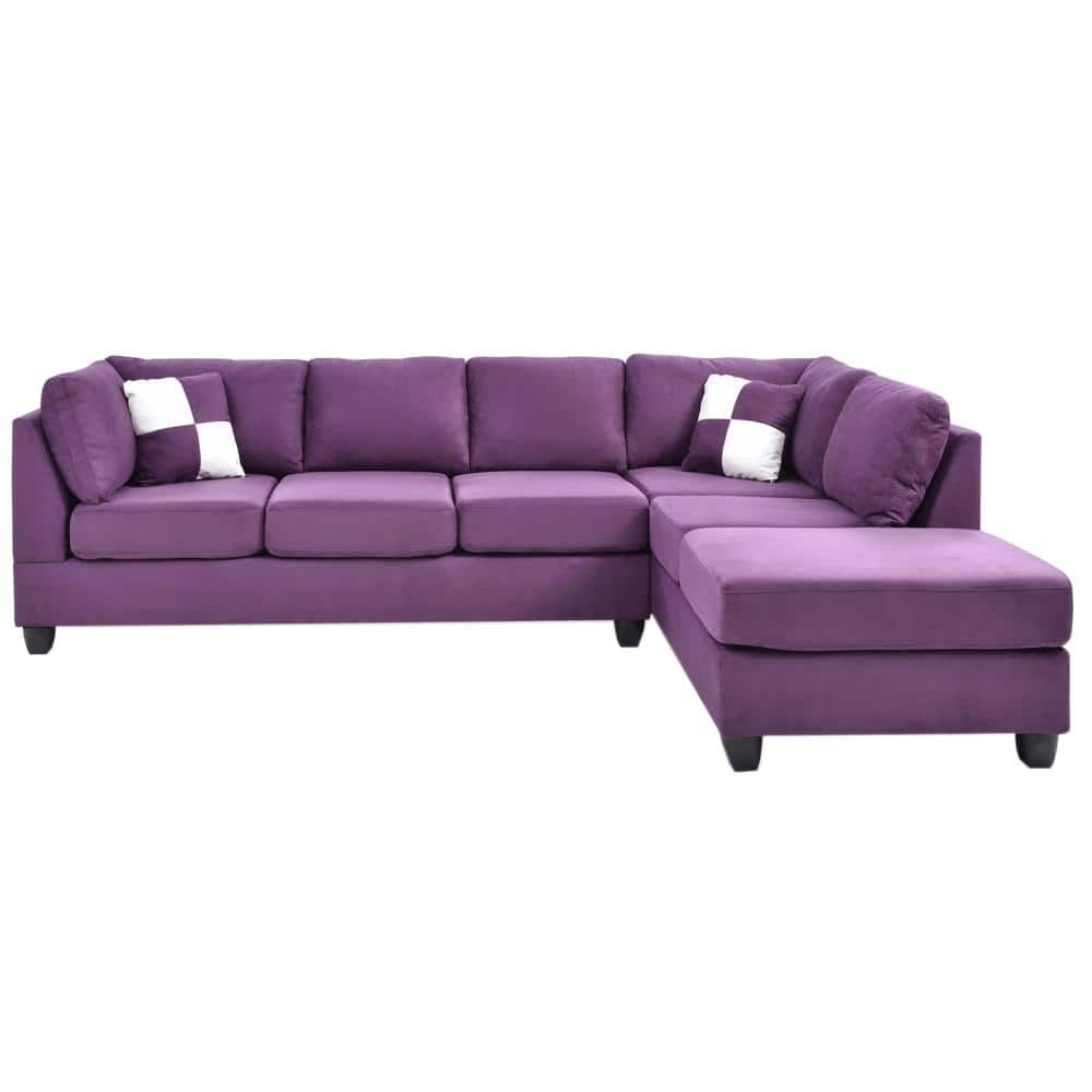 Sectional Sofa - Chaise Extension and Rich Suede Texture