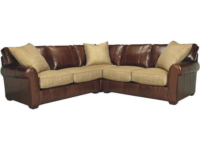 Sectional Sofa Checkered Cushions Rustic L-Shaped Couch