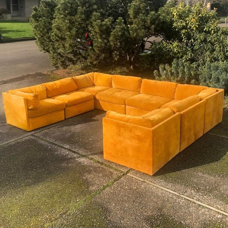 Sectional Sofa Marigold Orange 8 Piece Modular Set