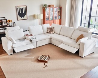 Sectional Sofa Modular Design with Power Reclining Cloud Seat