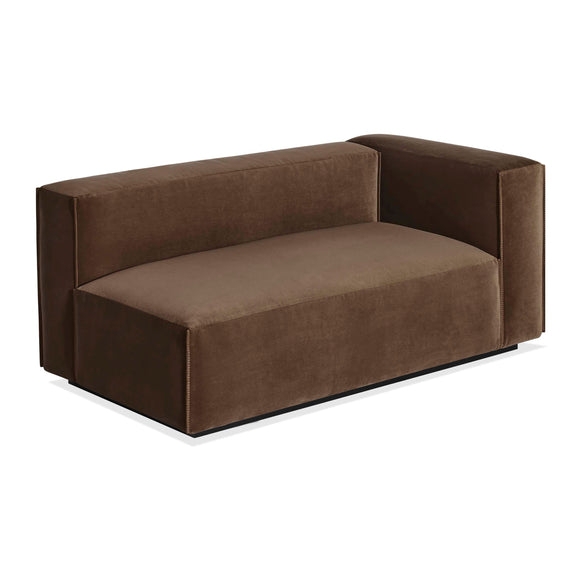 Sectional Sofa Module Chocolate Brown Block Silhouette