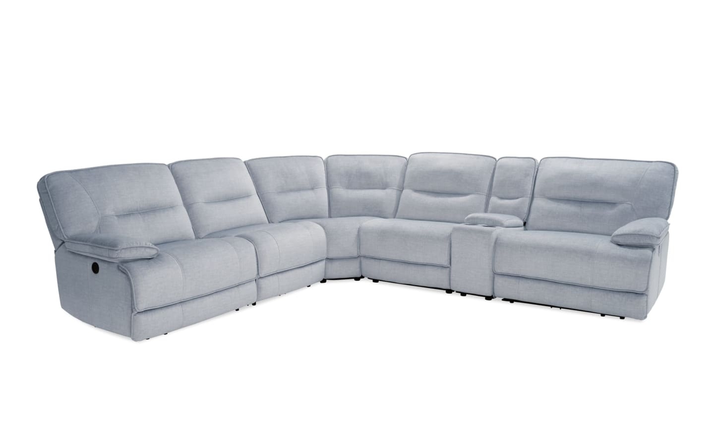 Sectional Sofa Silver Grey Fabric and Power Reclining Choice