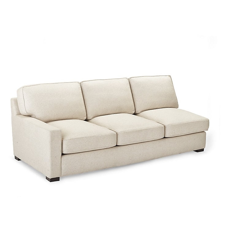 Sectional Sofa Track Arm Design Cream Linen Sofa Component