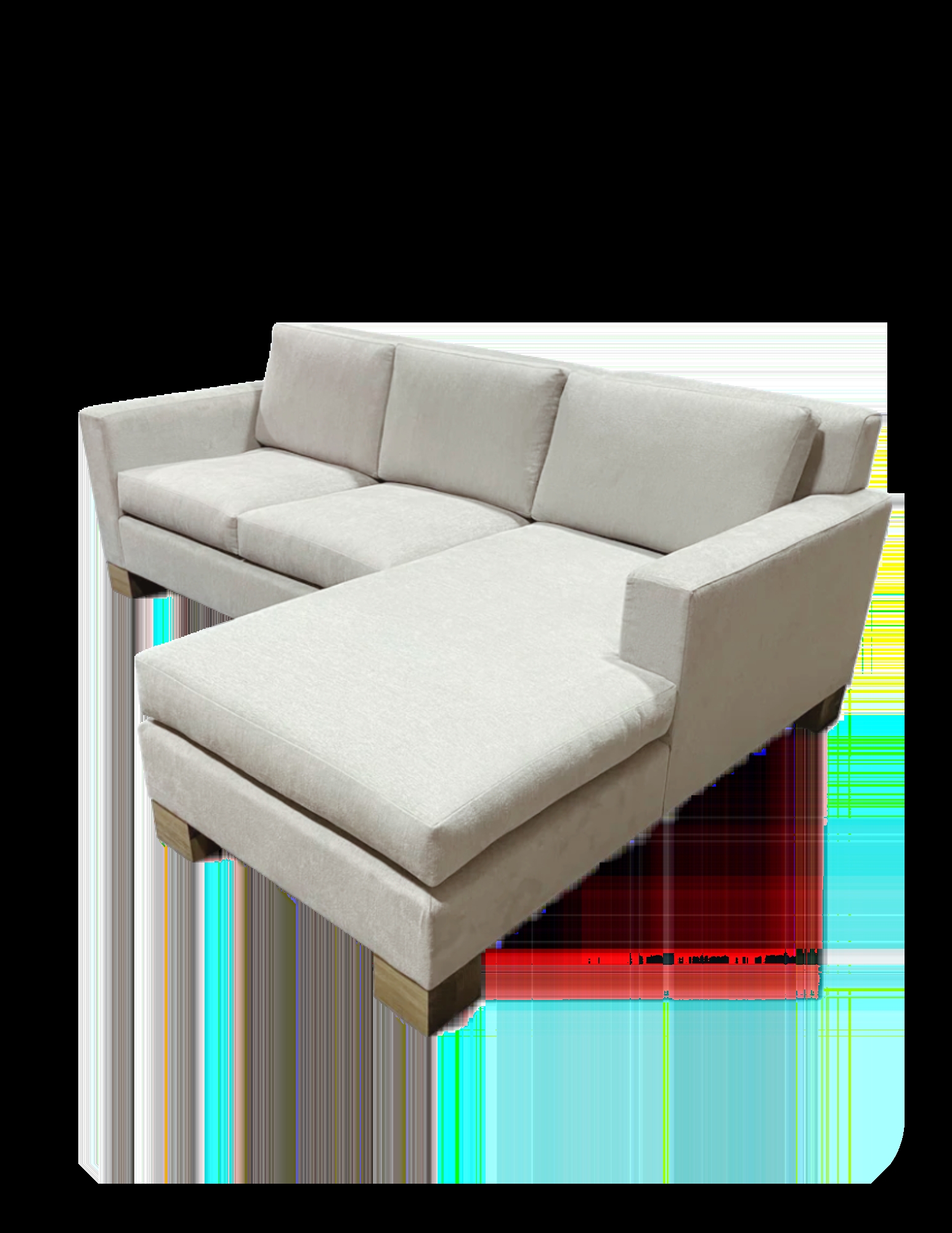 Sectional Sofa With Chunky Wood Legs Neutral Upholstered Seating