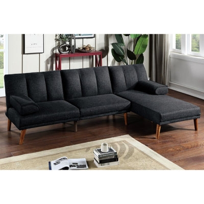 Sectional Sofa With Vertical Channel Stitching Fabric Sofa