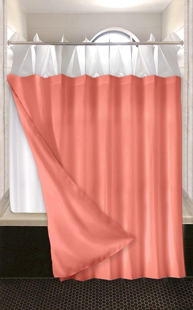 Shower Curtain Hookless Pleated Top Integrated Liner