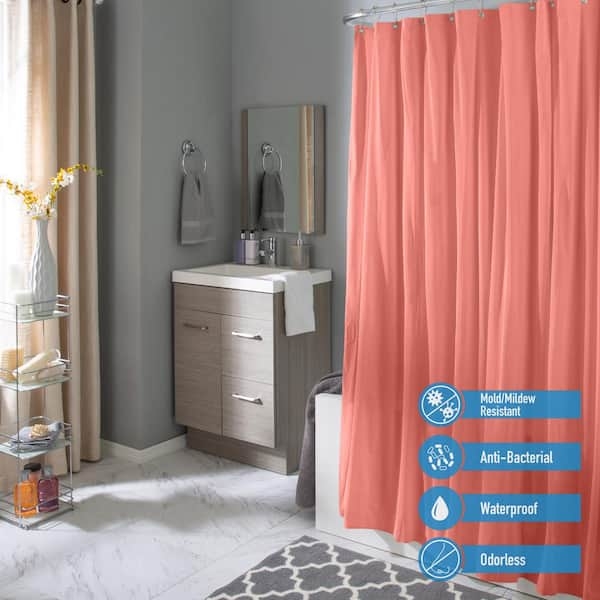 Shower Curtain Liner Waterproof Peach Splash Guard