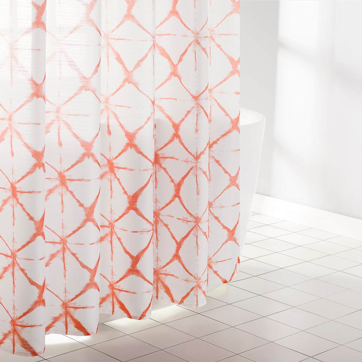 Shower Curtain Watercolor Tie Dye Shibori Pattern