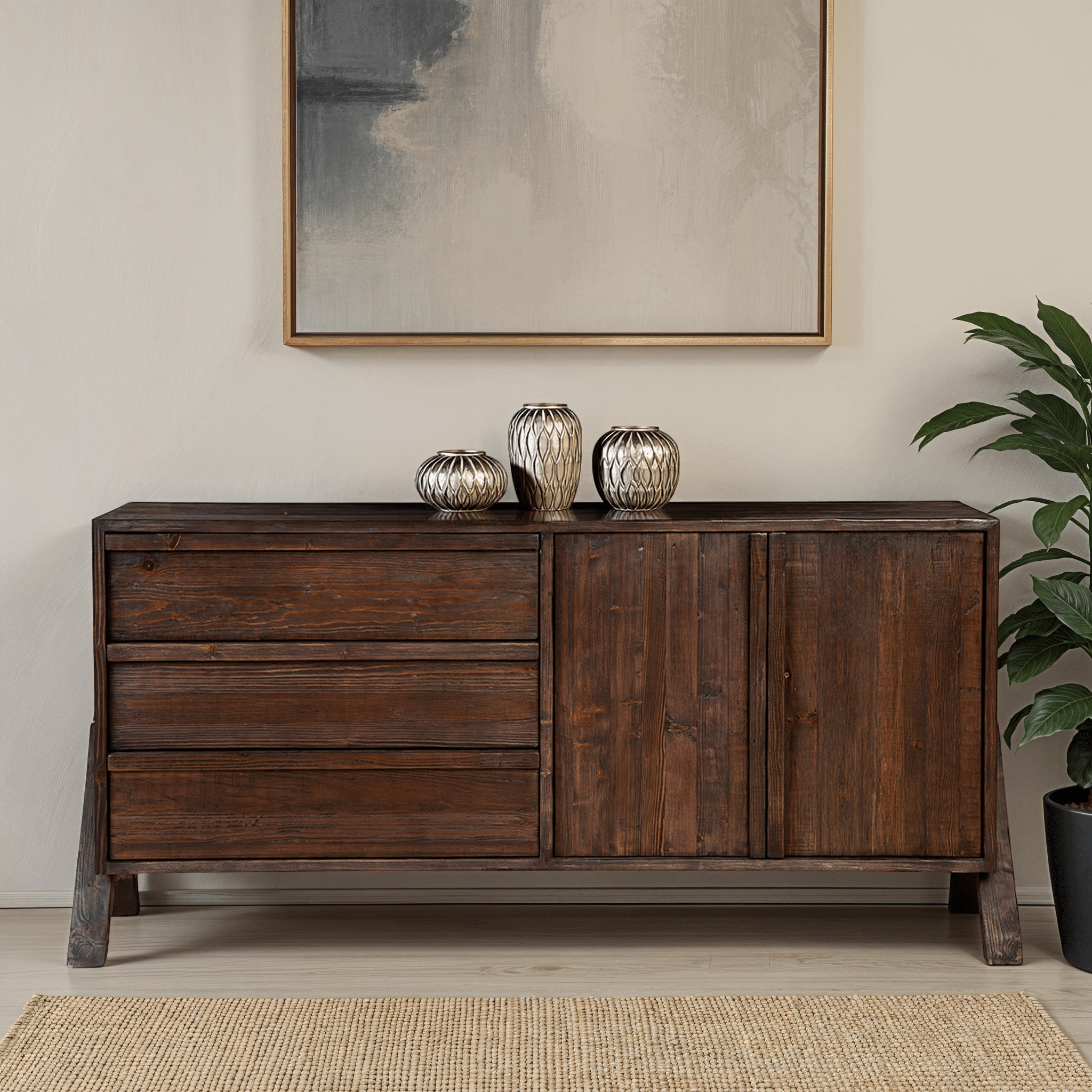Sideboard showcasing Angled Leg Base and Espresso Buffet