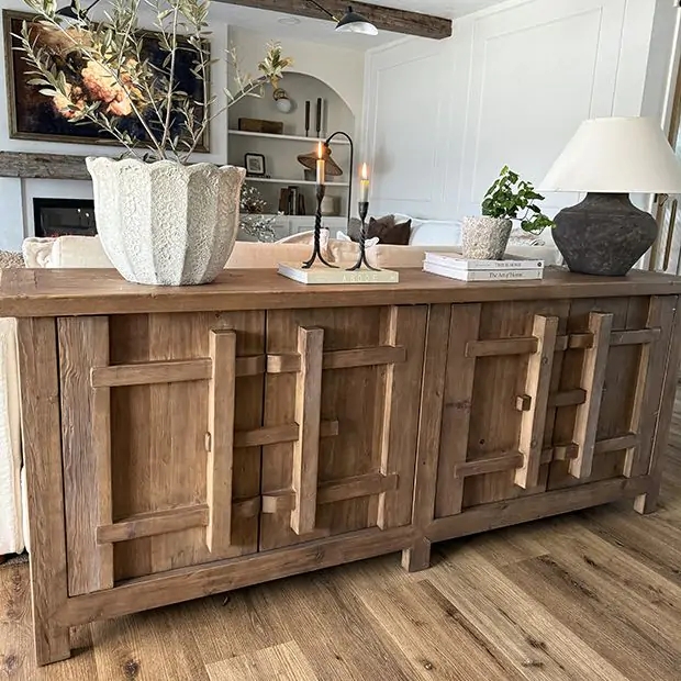 Sideboard showcasing Architectural Bracing and Timber Sideboard