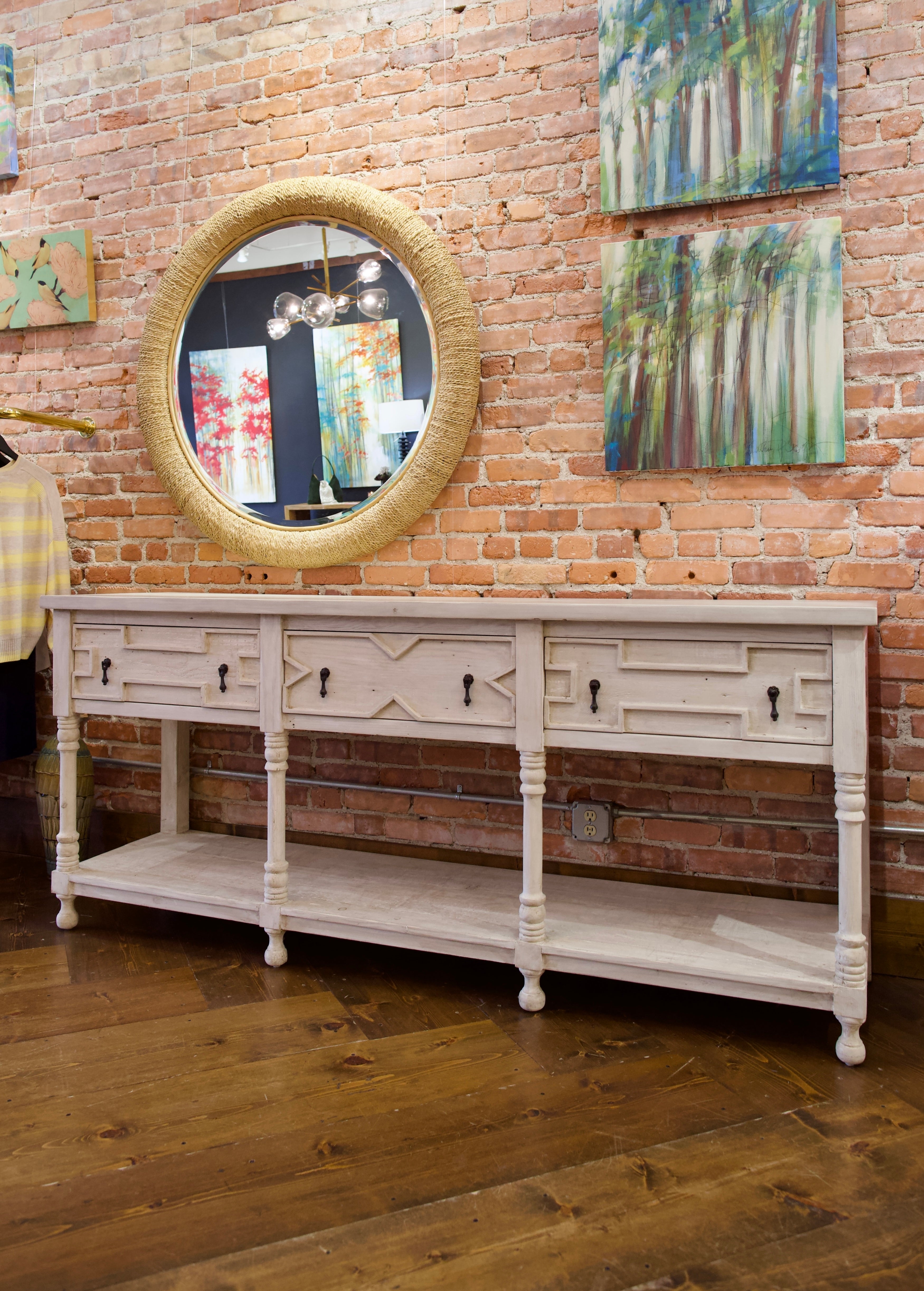 Sideboard showing Geometric Molding and Turned Leg Buffet