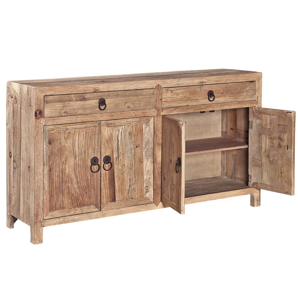 Sideboard showing Reclaimed Elm Texture and Wood Buffet