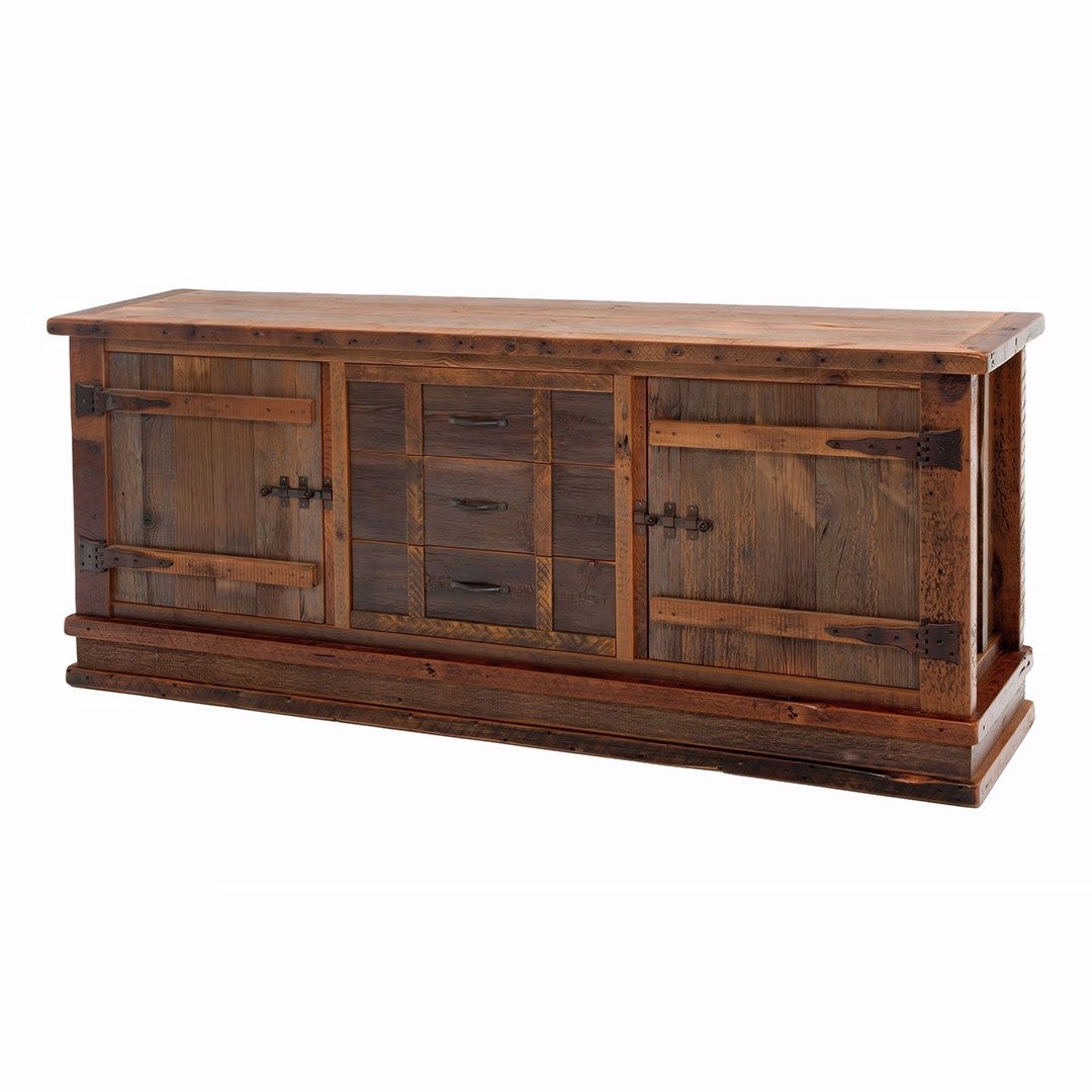 Sideboard using Barn Door Hinges and Reclaimed Barn Wood Buffet