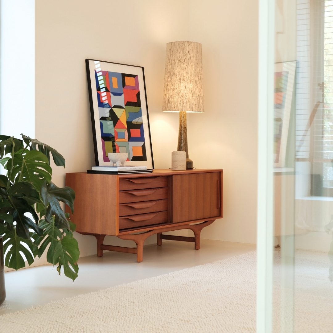 Sideboard With Sculptural Base Josephine Teak Cabinet 140cm Storage
