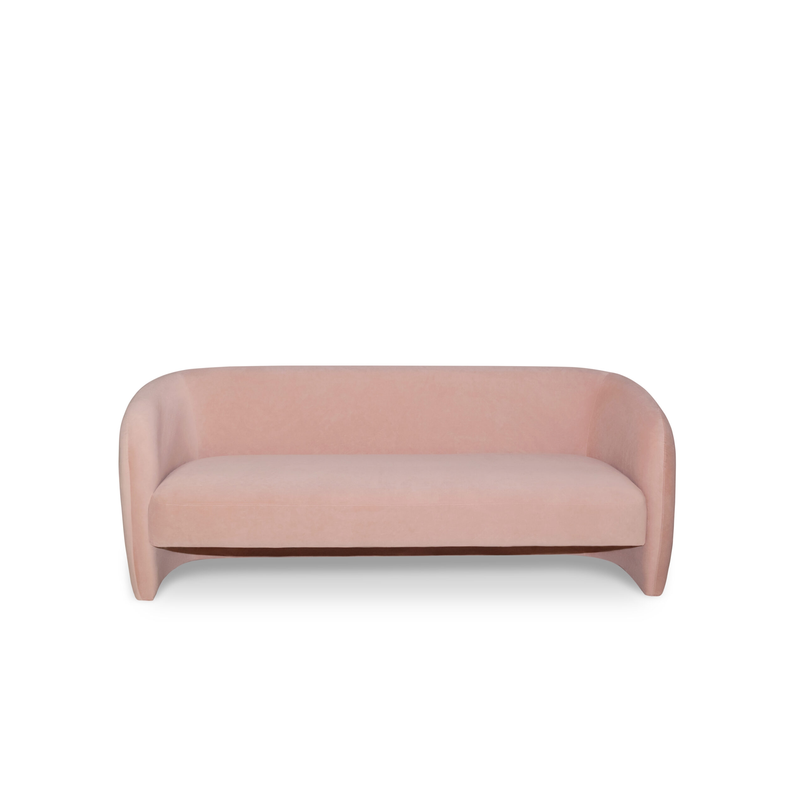 Sofa - Curved Back and Rounded Silhouette in Dusty Pink