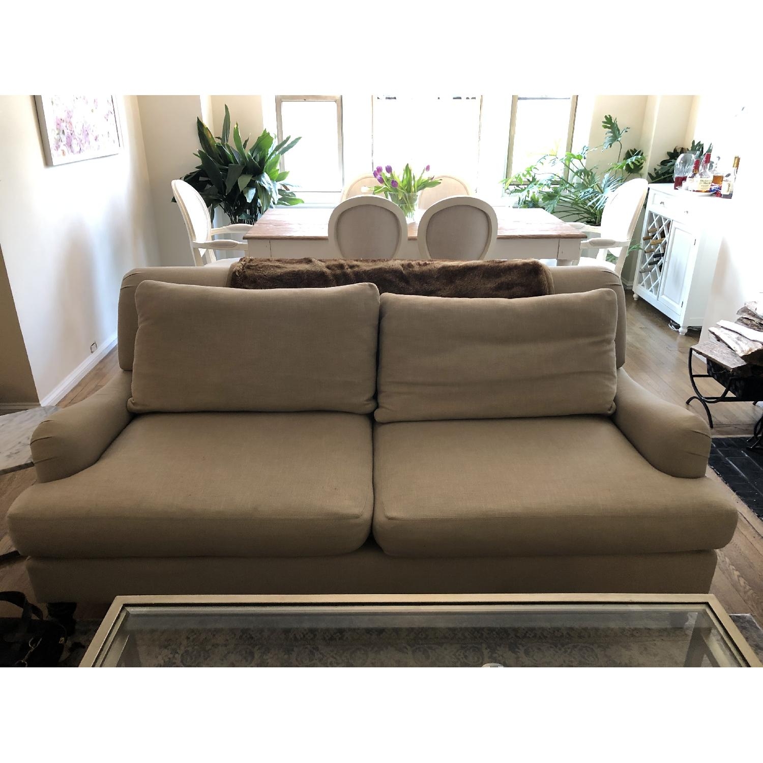 Sofa English Roll Arm Slub Tweed Traditional Seating