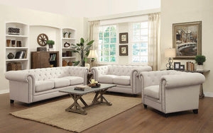 Sofa Set Chesterfield Silhouette Walnut Brown Seating