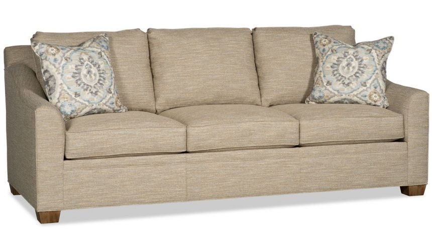Sofa with Sloping Track Arms and Transitional Three-Seater Couch
