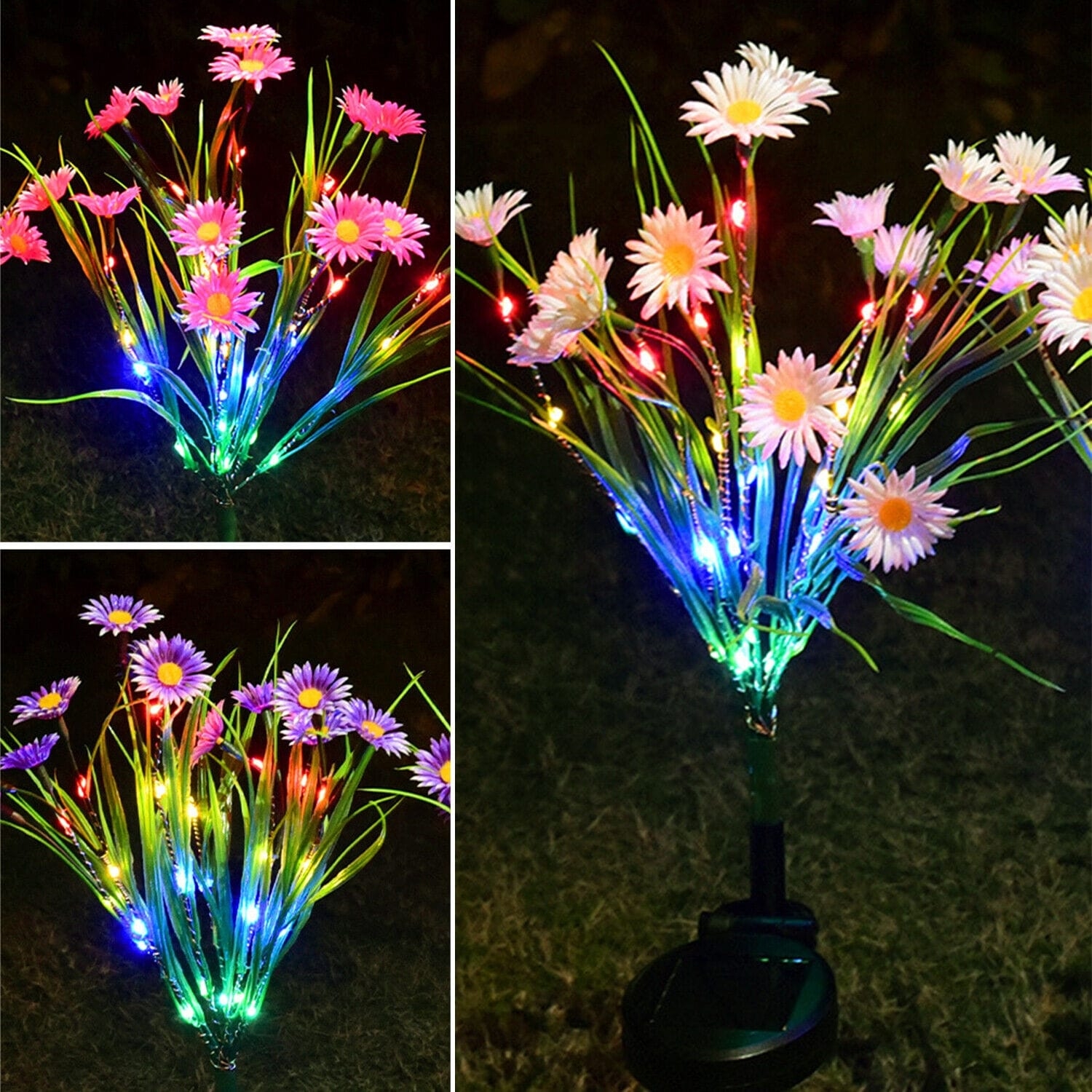 Solar Flower Light: Glowing Stems Color Changing Stakes