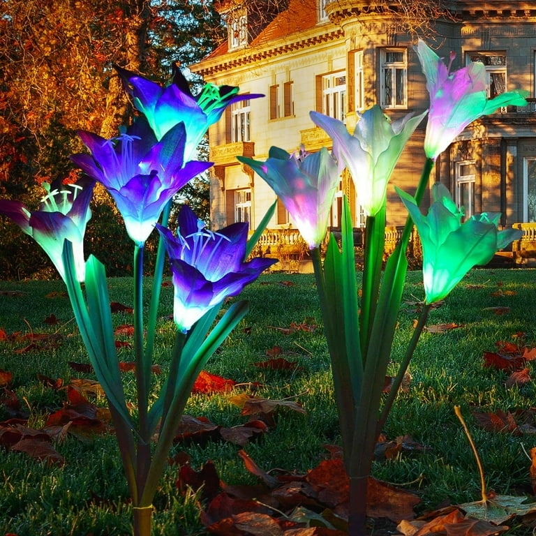 Solar Garden Light: Multi Stem Color Changing Landscape
