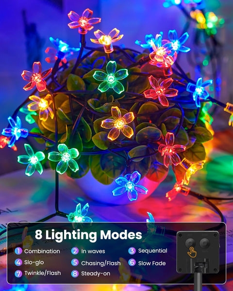 Solar String Lights: 8 Mode Cherry Blossom String Lights