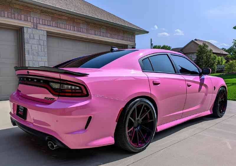 Sports Sedan: Candy Hue Black Rims Custom Aesthetic