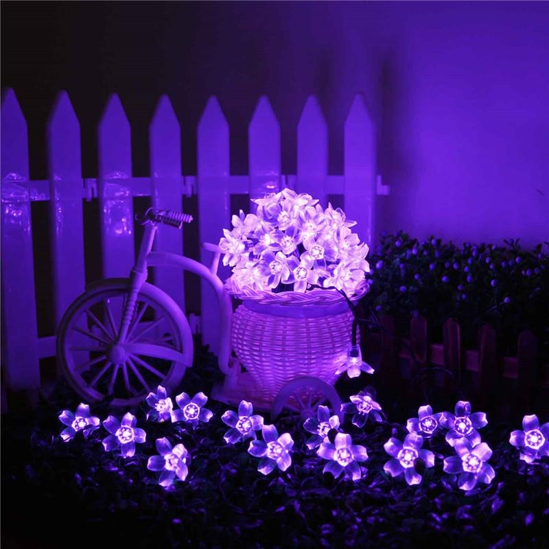 String Lights: Miniature Bicycle Purple Blossom Lighting