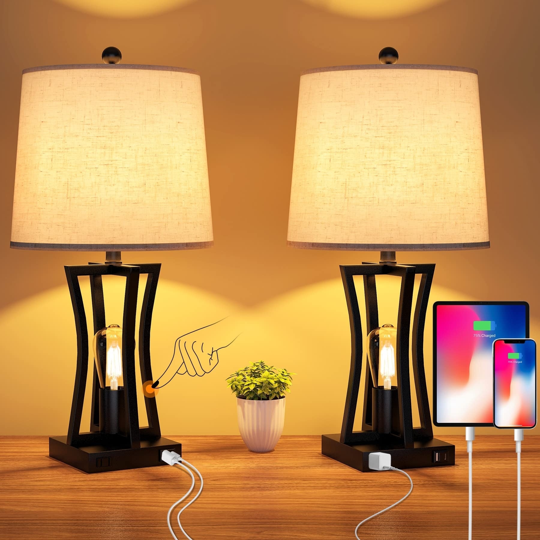 Table Lamp using Touch Sensor Base and industrial open frame lamp