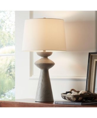 Table Lamp with Stacked Geometric Base and stone table lamp