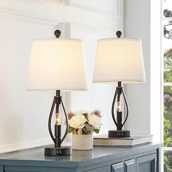 Table Lamp with Teardrop Frame and black farmhouse table lamps