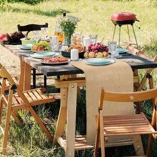 Table Runner: Rustic Burlap Texture Finished Edges