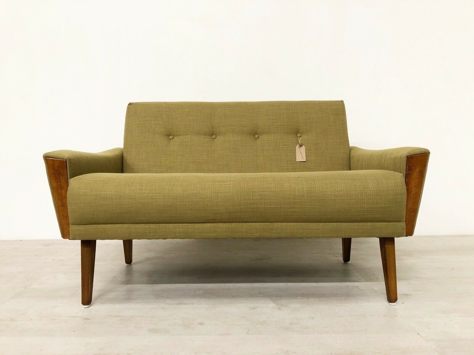 Two Seater Sofa: Danish Design with Four Button Tufting