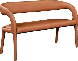 Upholstered Bench Cognac Upholstered Legs Open Back