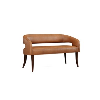 Upholstered Bench Open Back Design Curved Silhouette