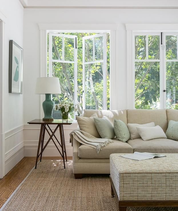Upholstered Sofa with Celadon Accents Celadon Green Decor