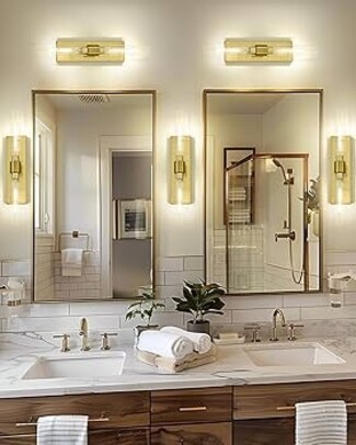 Vanity Light Bar: Brushed Gold Linear Design Dual Orientation