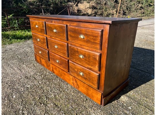 Vintage Chest Of Drawers 1920s Amber Wood Nine Drawer Unit